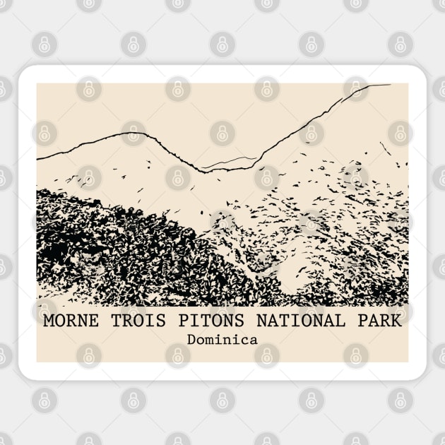 Morne Trois Pitons National Park - Dominica Magnet by Lakeric